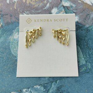 Kendra Scott Quinn Gold Ear Climber Earrings New w/dust bag
